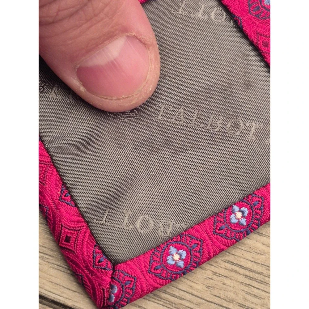 Robert Talbott Nordstrom Mens Silk Tie Magenta Pink Red Geometric‎ Pattern